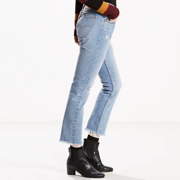 Levi's Levis Orange Tab 505 C Cropped Straight Leg Jeans—Size 26 - Picture 1 of 8